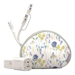 HyperGear - TECHcessories 30-Watt USB-C PD Charging Kit with Travel Pouch - Purple Floral