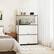 Front. Malletson - 3 Tier Modular Metal Sideboard Storage Cabinet, Modern Grid-Style, for Dining Room, Living Room or Office - White.