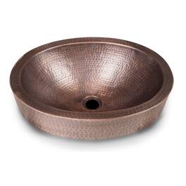 Oval Hammered Bathroom Sink Drop-in or Vessel