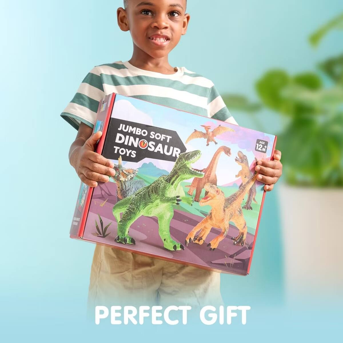 JUMBO SOFT DINOSAUR TOYS  
12"  
PERFECT GIFT