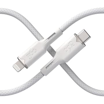 360 Electrical - Fluid USB-C to Lightning Braided Charging Cable (5ft) - Powder
