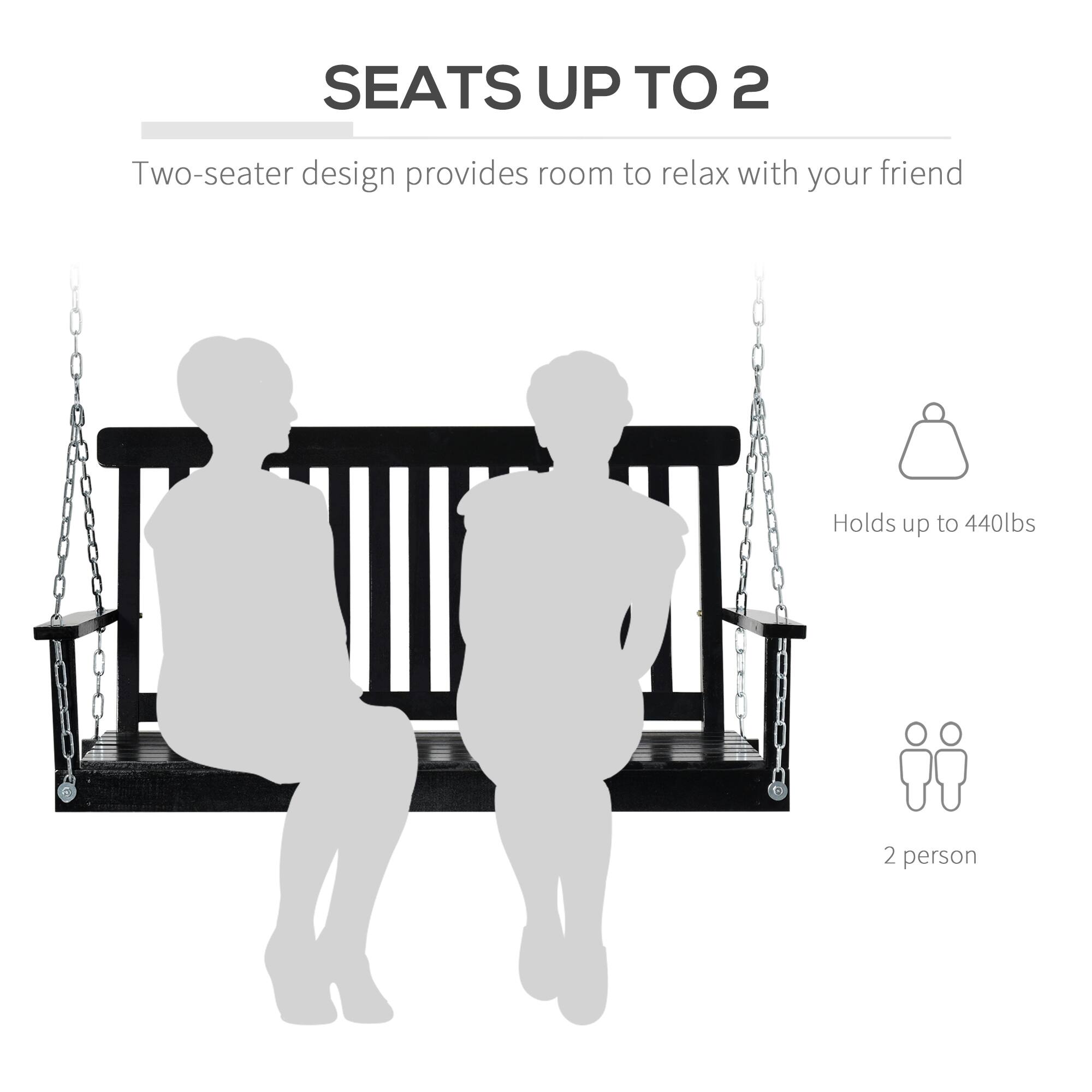 SEATS UP TO 2
Two-seater design provides room to relax with your friend
Holds up to 440lbs
2 person