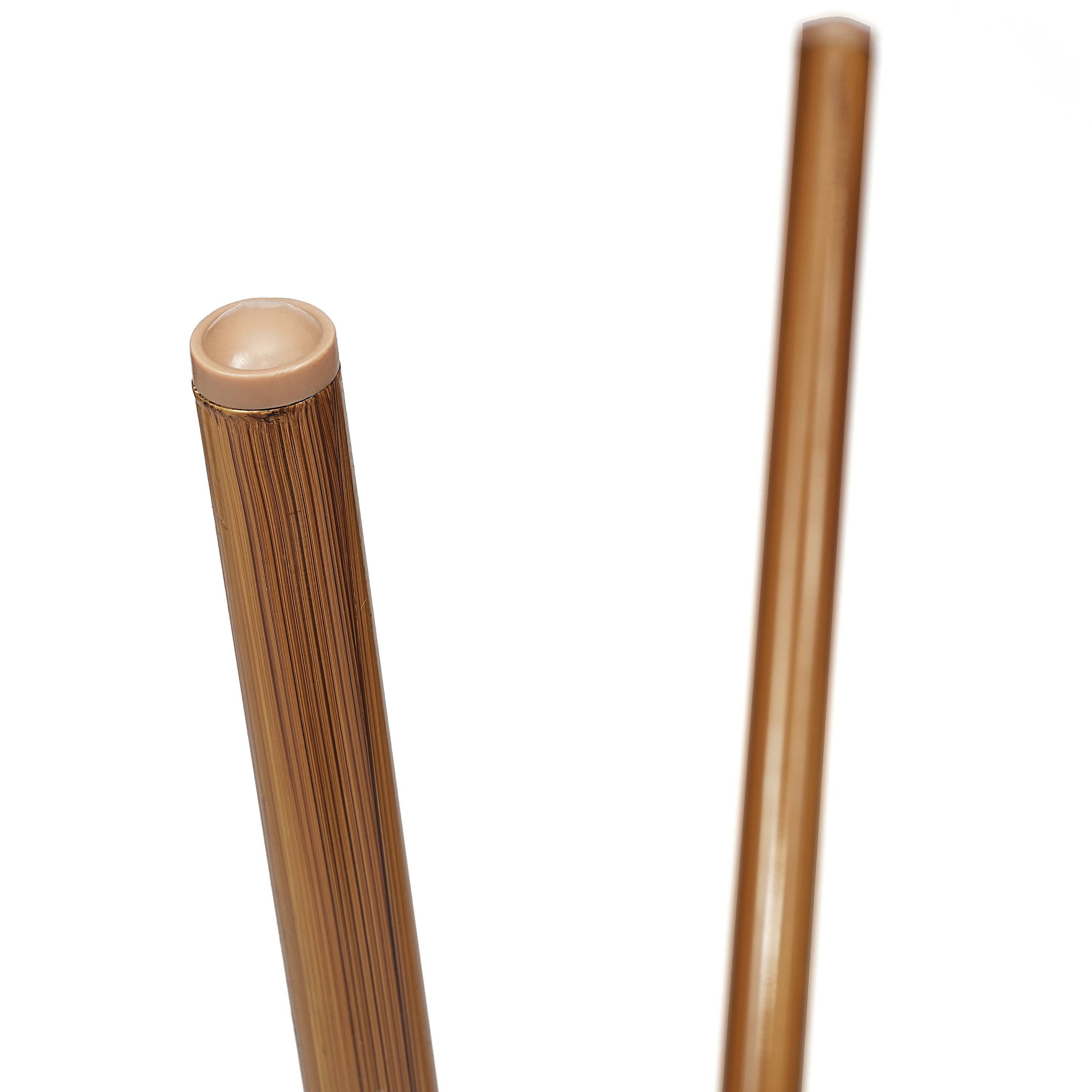 Alt View 8. Emma + Oliver - Massalia Indoor/Outdoor Bistro Style 31.5 in. Table with Textilene, Glass Top, and Bamboo Finished Metal Frame - Black Textilene/Natural Frame.