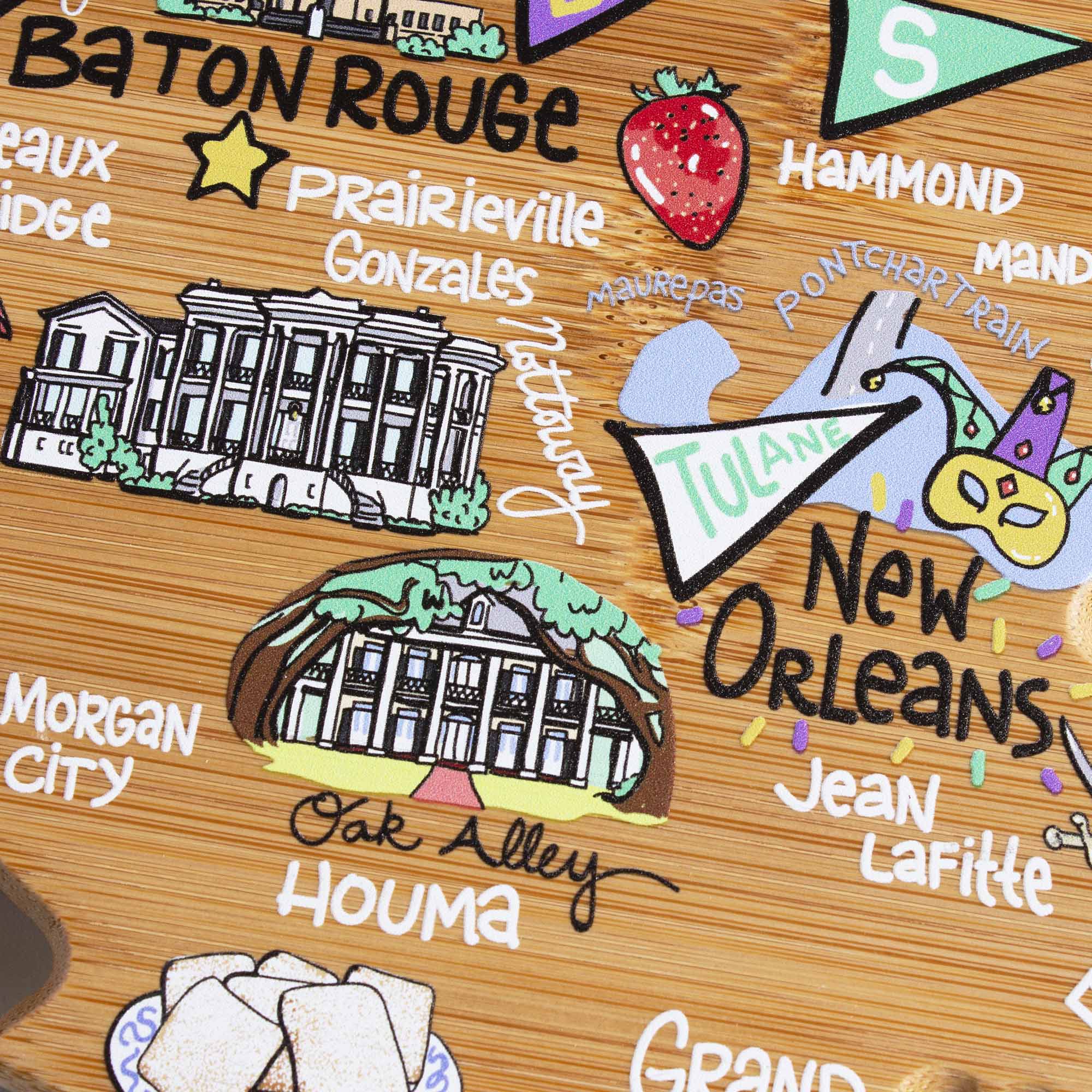 Baton Rouge  
Avalux  
Prairieville  
Gonzales  
Hammond  
Mandeville  
Maurepas  
Pontchartrain  
Tulane  
New Orleans  
Jean Lafitte  
Morgan City  
Oak Alley  
Houma  
Grand