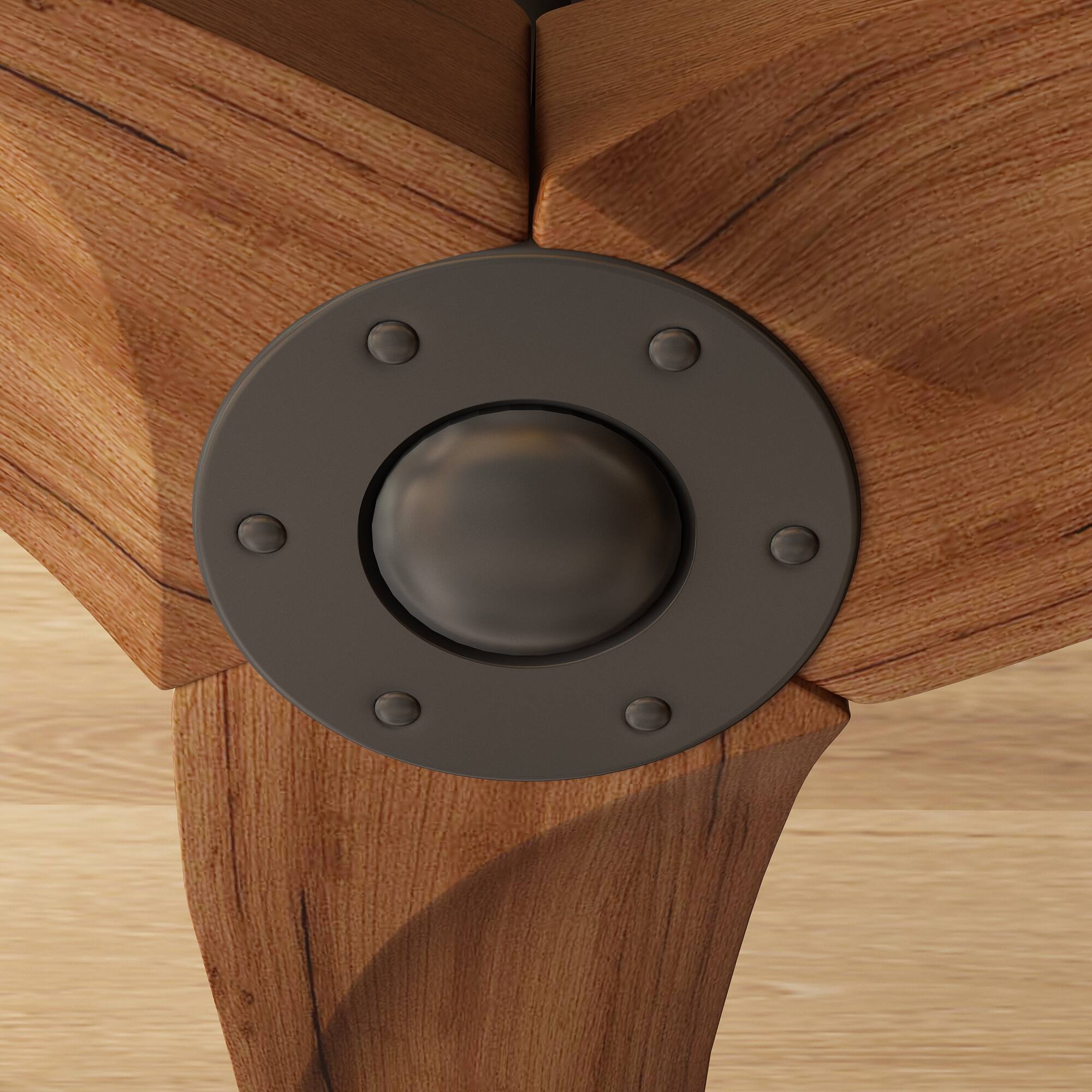 Alt View 4. Famapy - Famapy Solid Wood Ceiling Fan: Silent 6 - Speed, Reversible & Stylish - Brown.