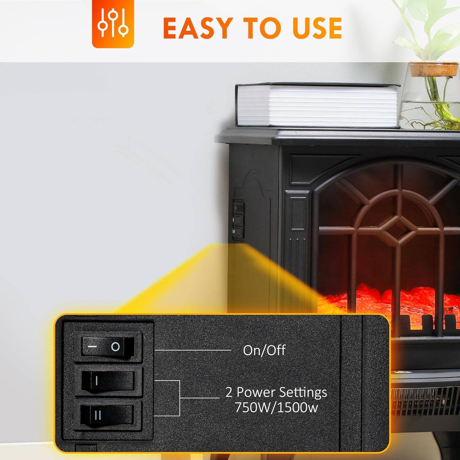 EASY TO USE

On/Off

2 Power Settings
750W/1500W