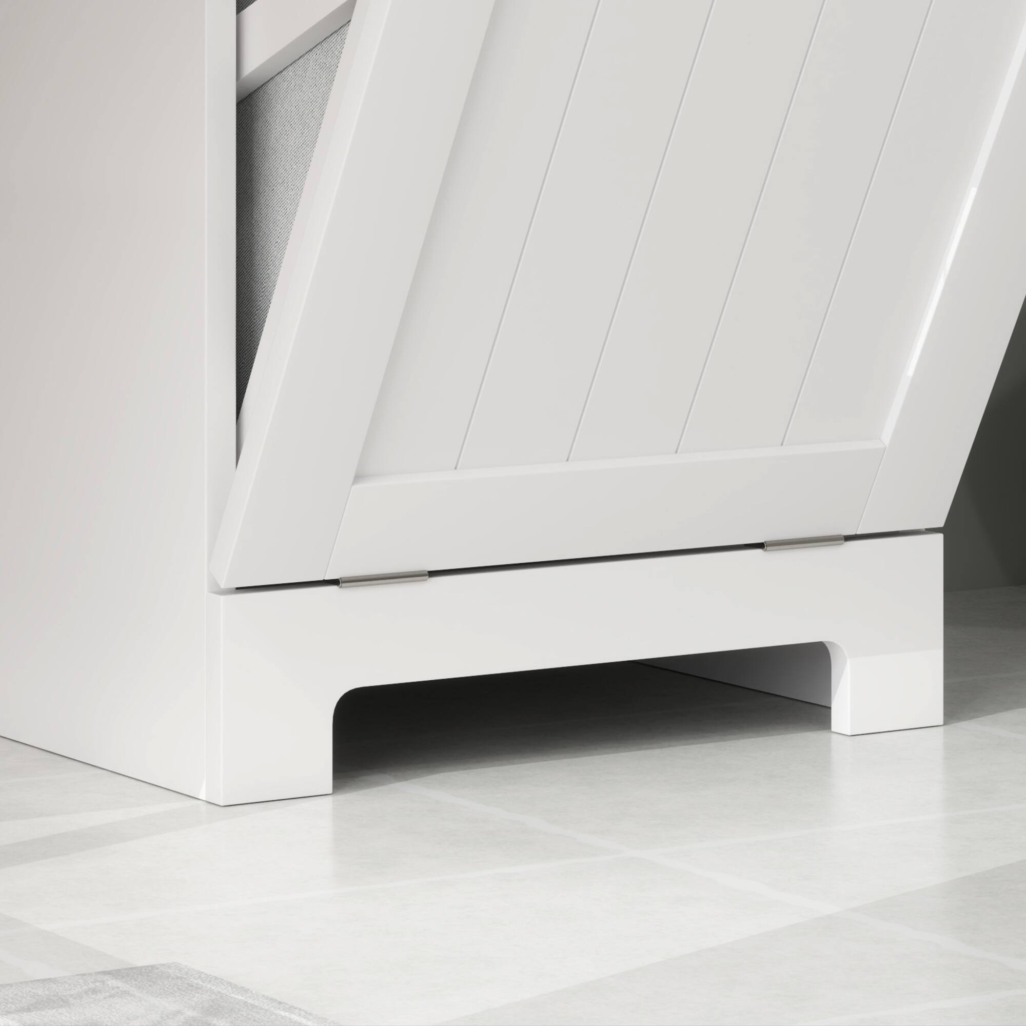 Alt View 8. Homcom - Laundry Hamper Cabinet with Removable Basket, Tilt Out Design with Drawer and Beadboard Door​ - White.