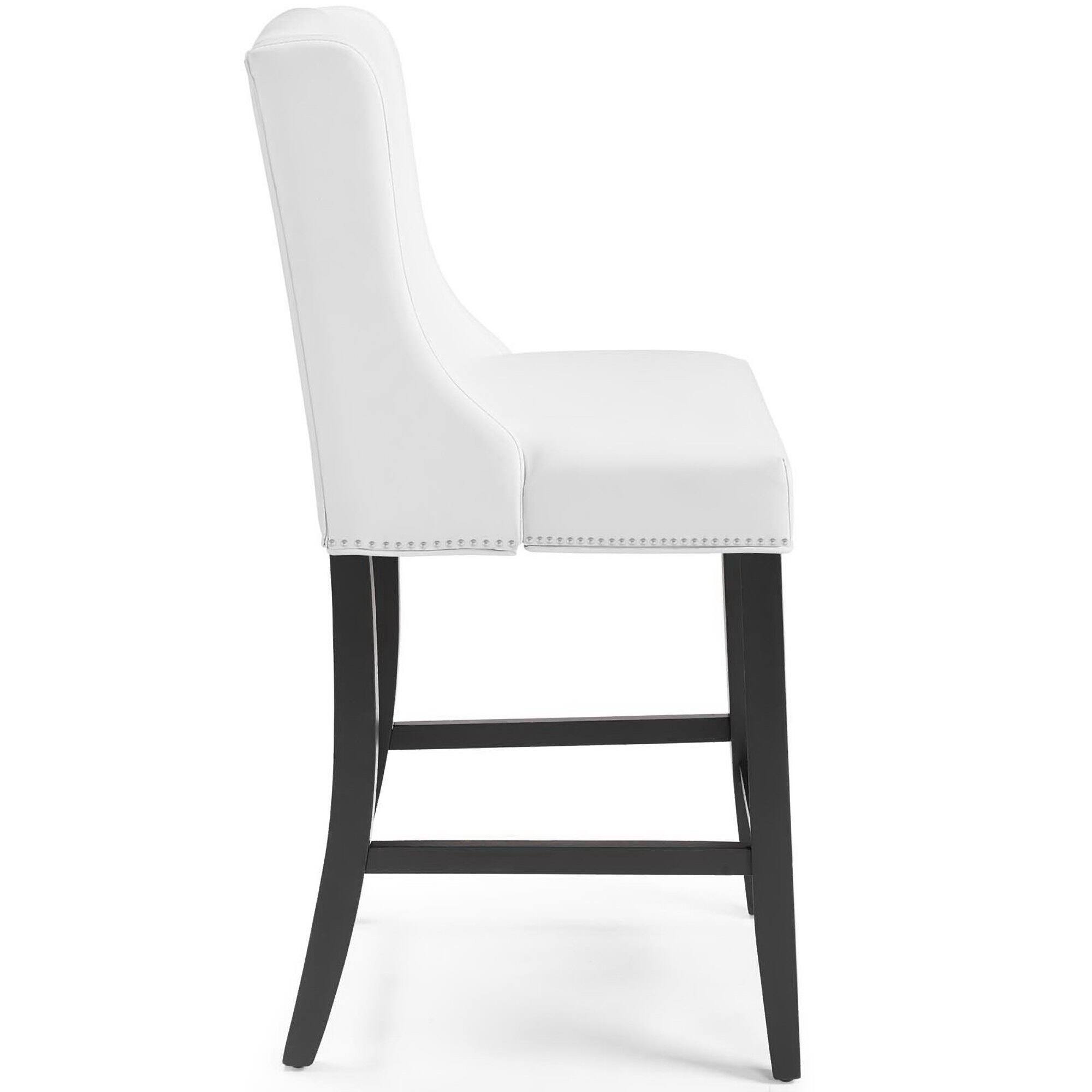 Left. Modway - Baron Faux Leather Counter Stool Set of 2 by Modway - White.