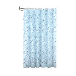 RT Designers Collection - 90GSM Peva Glit Printed Terrazzo Shower Curtain 70" x 72" - Blue