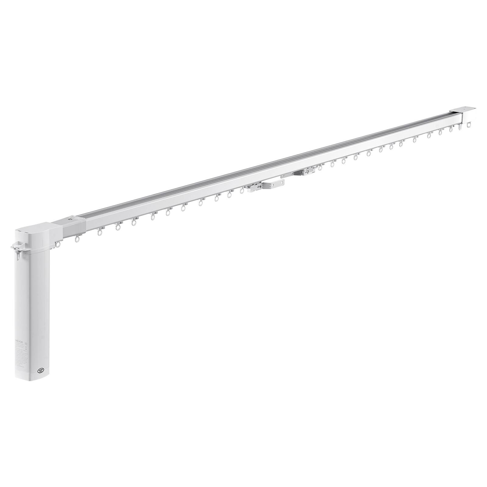 Alt View 5. VEVOR - Smart Electric Curtain Track, 71-118 inch Adjustable Length, Motorized Rod with Remote, Ceiling and Wall Mount - White.