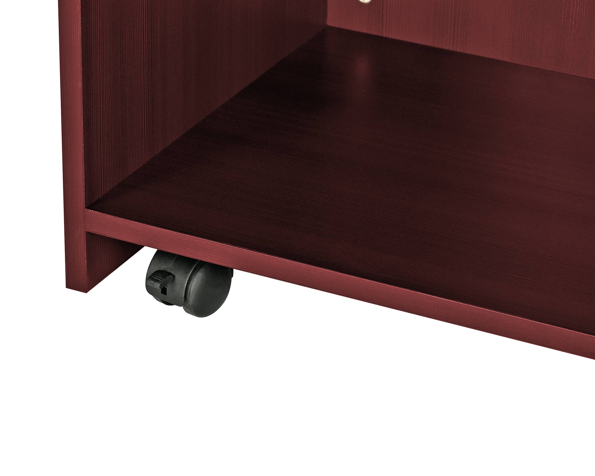 Alt View 8. AdirOffice - Wood Mobile Presentation Lectern Speaker Stand Stand with Shelves - Mahogany.