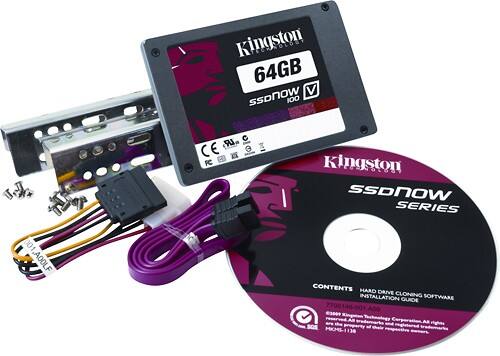 Front Standard. Kingston - SSDNow 64GB Internal Serial ATA Solid State Drive - Black.