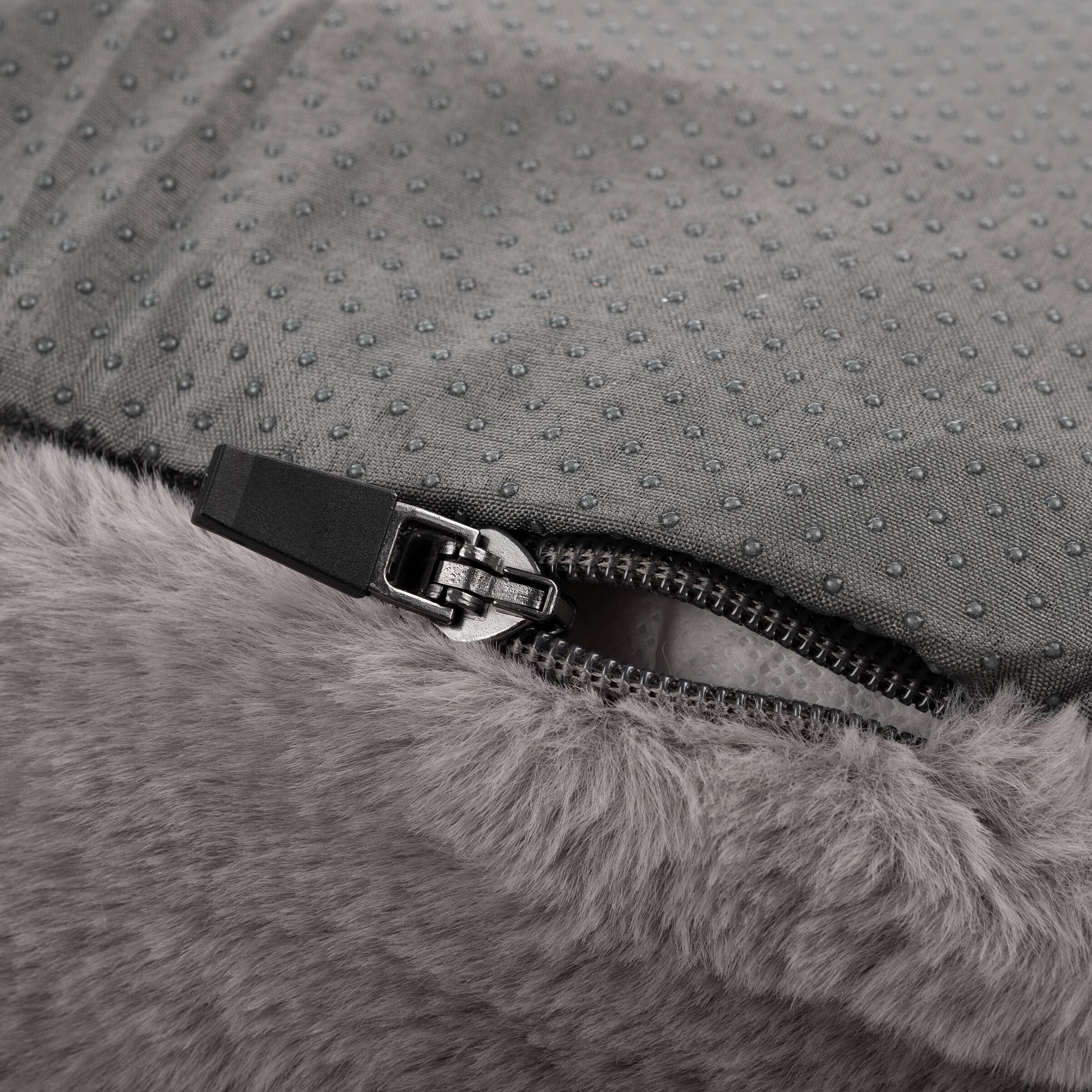 Back. PetMaker - 45in Plush Dog Bed for Couch - Gray.