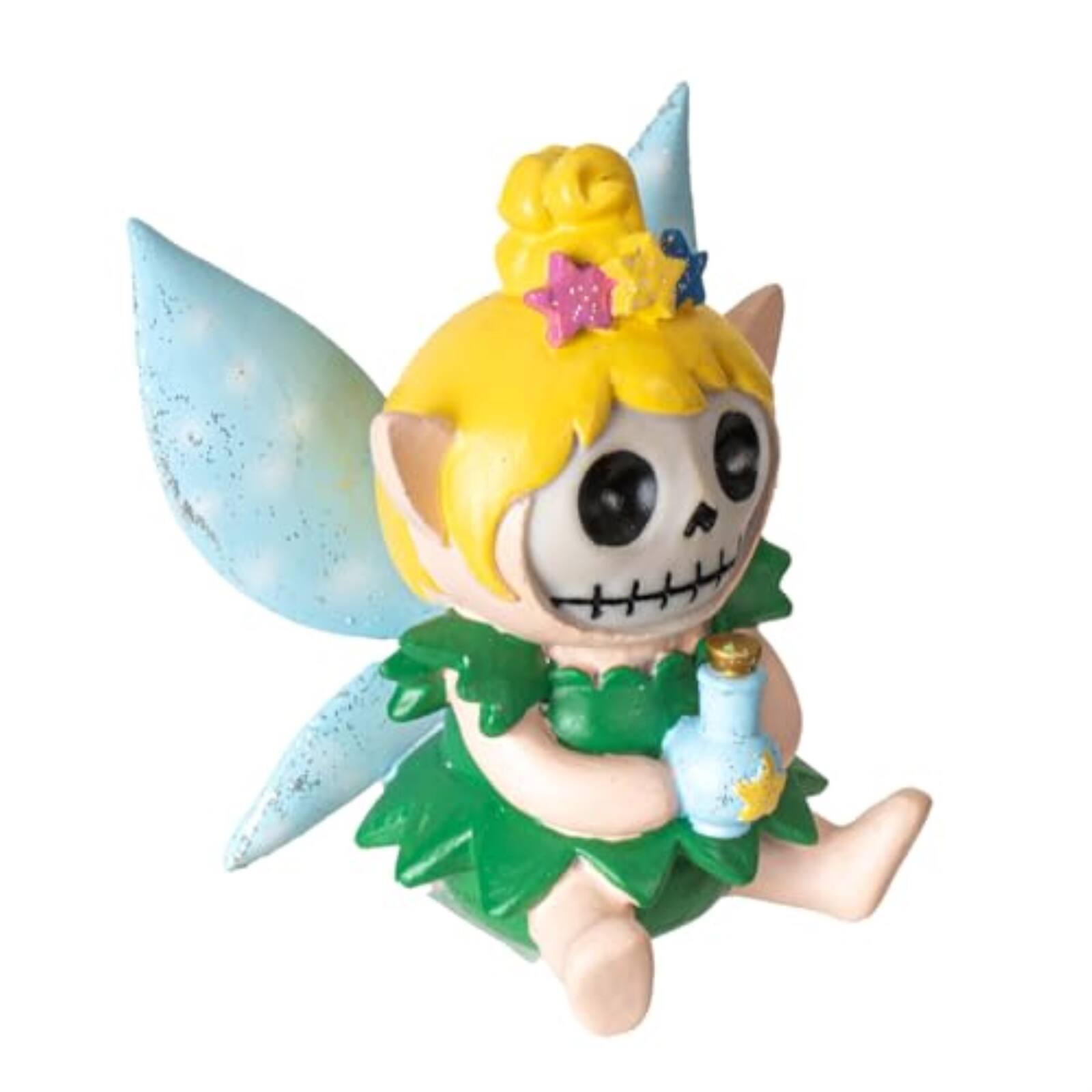 Back. Pacific Trading - Tinker Bell Furrybones Collectible Figurine Skeleton Figurine in Magical Fairy Costume with Blue Magical Potion 3 Tall - Green.