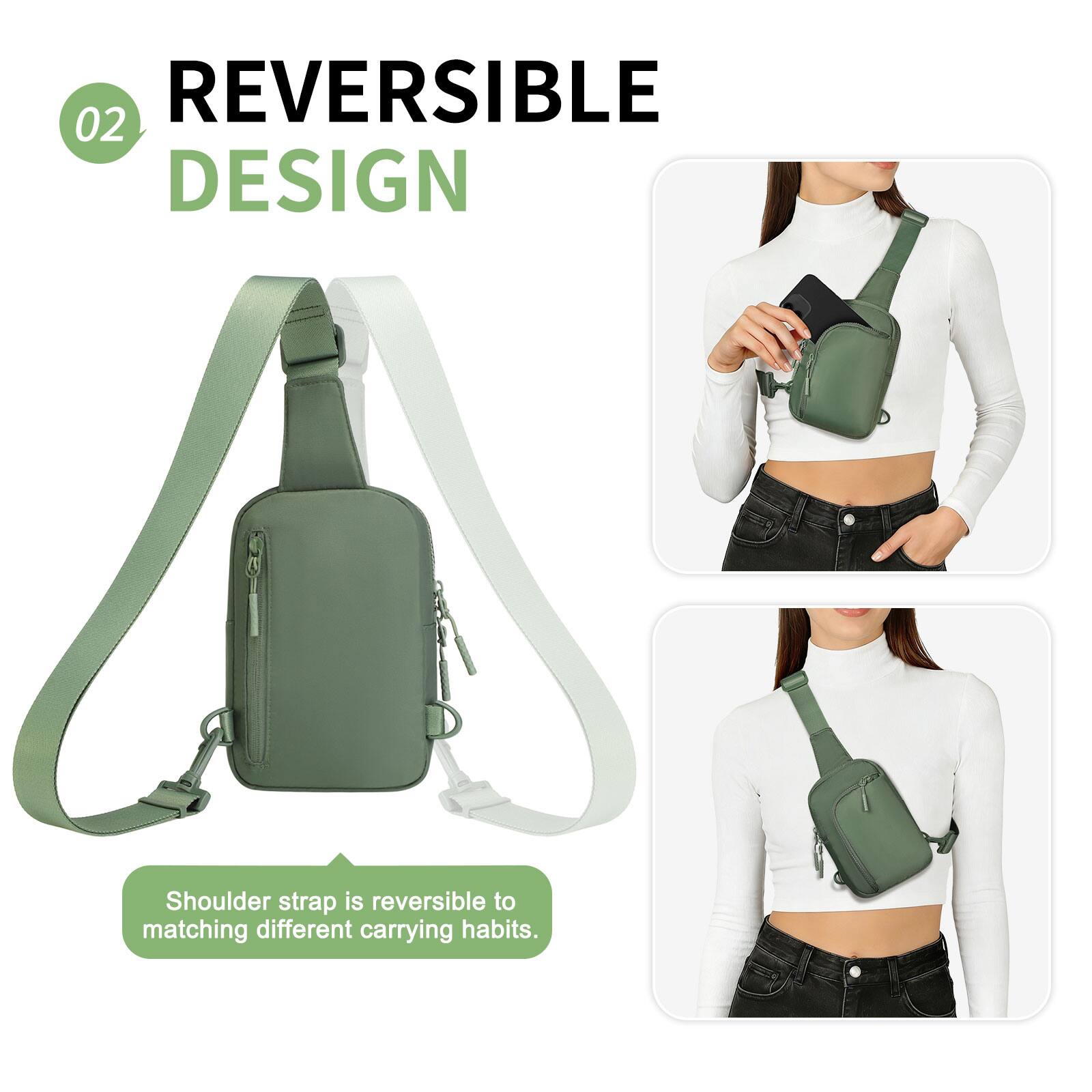 REVERSIBLE DESIGN

02

Shoulder strap is reversible to matching different carrying habits.