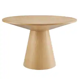 Provision 47" Round Dining Table by Modway - Oak