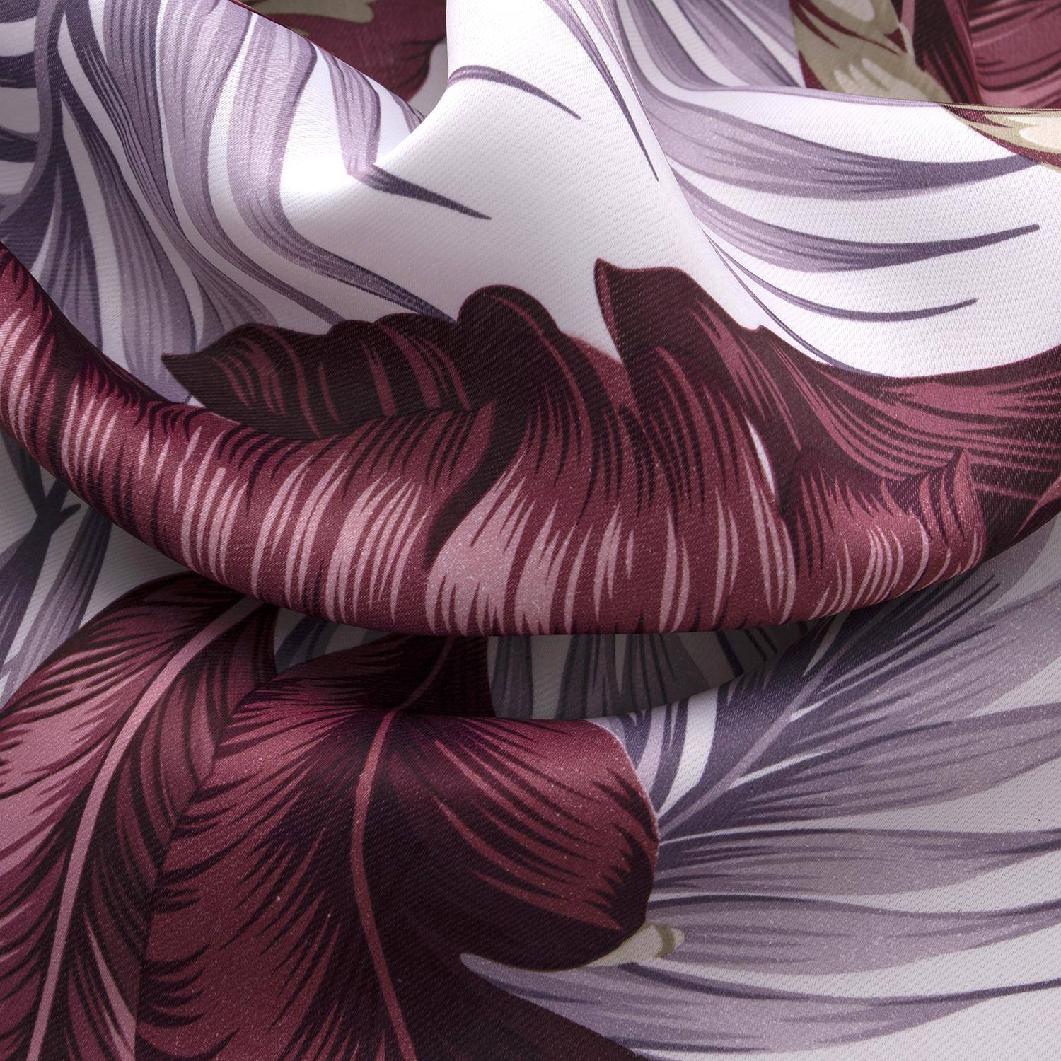 Left. RT Designers Collection - RT Designer Collection Brazil Printed Blackout Luxurious Decorative Grommet Curtain Panel 54" x 90" Burgundy - Burgundy.