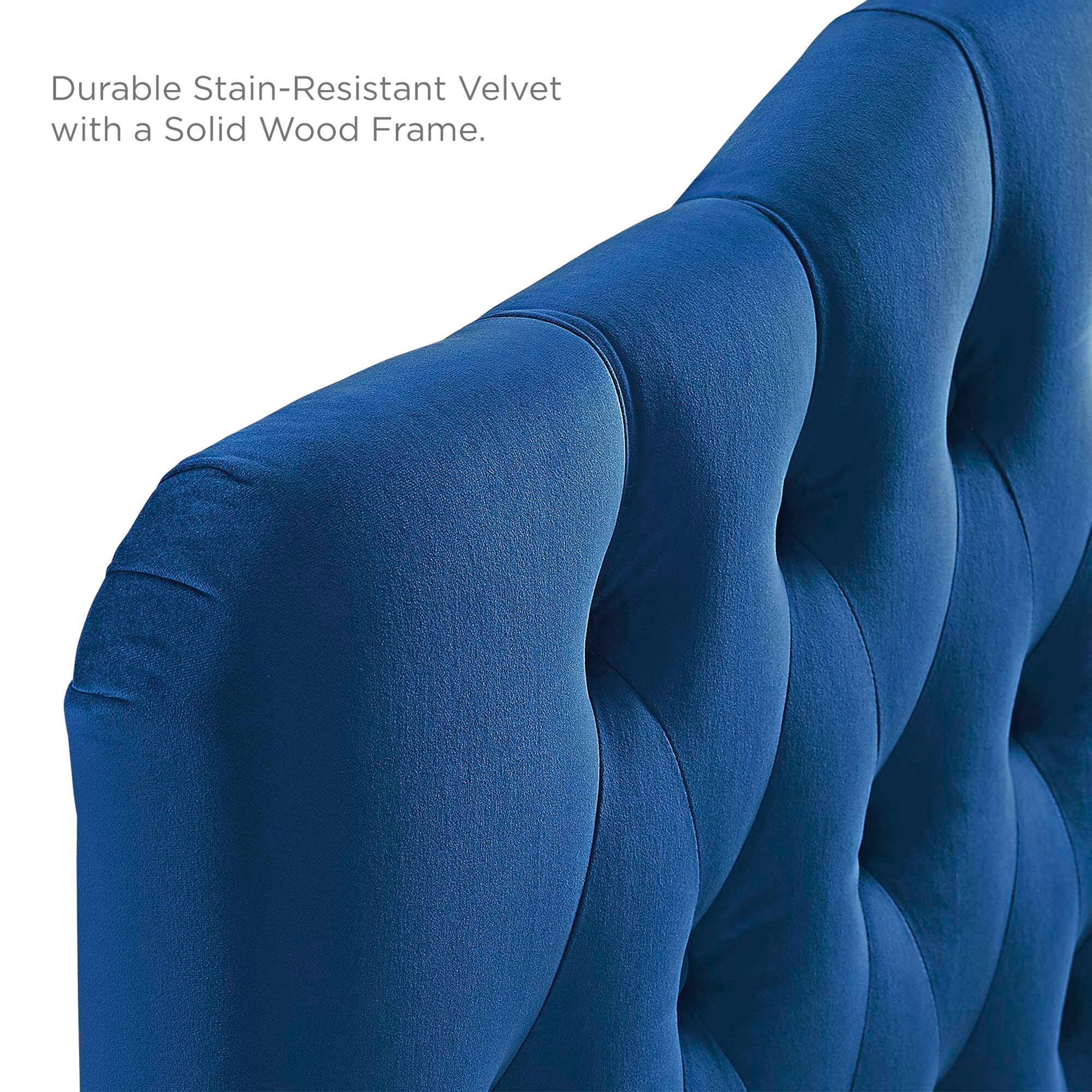 Durable Stain-Resistant Velvet with a Solid Wood Frame.