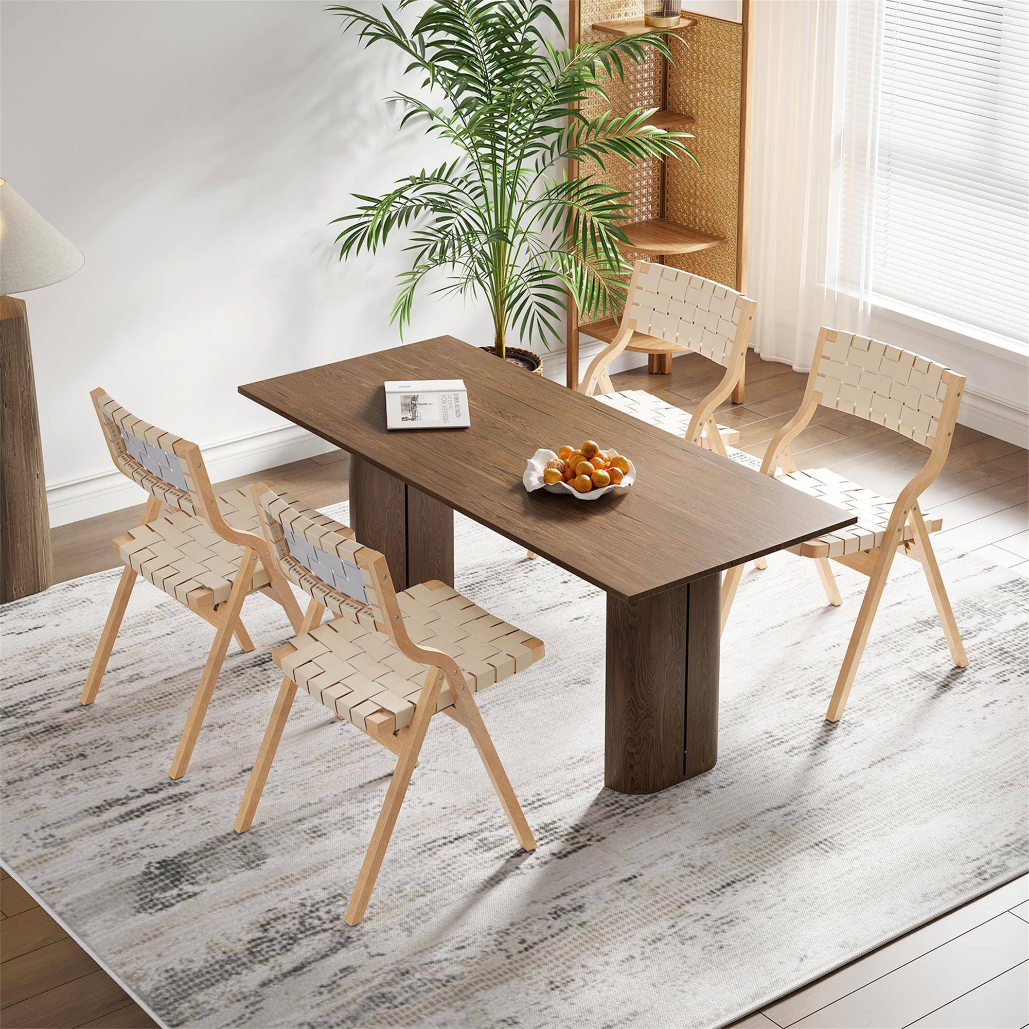Alt View 1. Boyel Living - Wood Folding Chairs Indoor Stackable Dining Chairs Set of 2 - Beige.