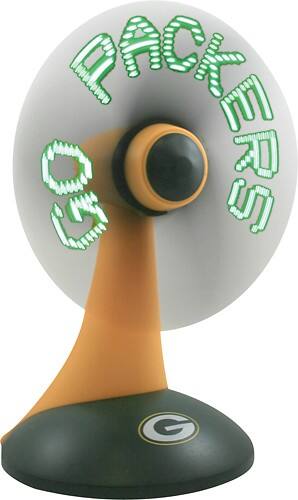 Angle Standard. Champion Treasures - Green Bay Packers Light-Up Desk Fan.
