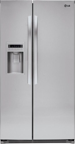  LG - 26.5 Cu. Ft. Side-by-Side Refrigerator with Thru-the-Door Ice and Water - Stainless-Steel