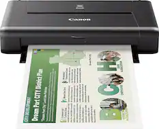 Front. Canon - PIXMA iP110 Wireless Inkjet Printer - Black.