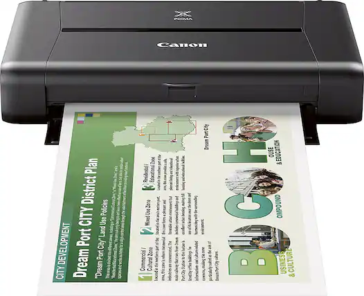 Front. Canon - PIXMA iP110 Wireless Inkjet Printer - Black.