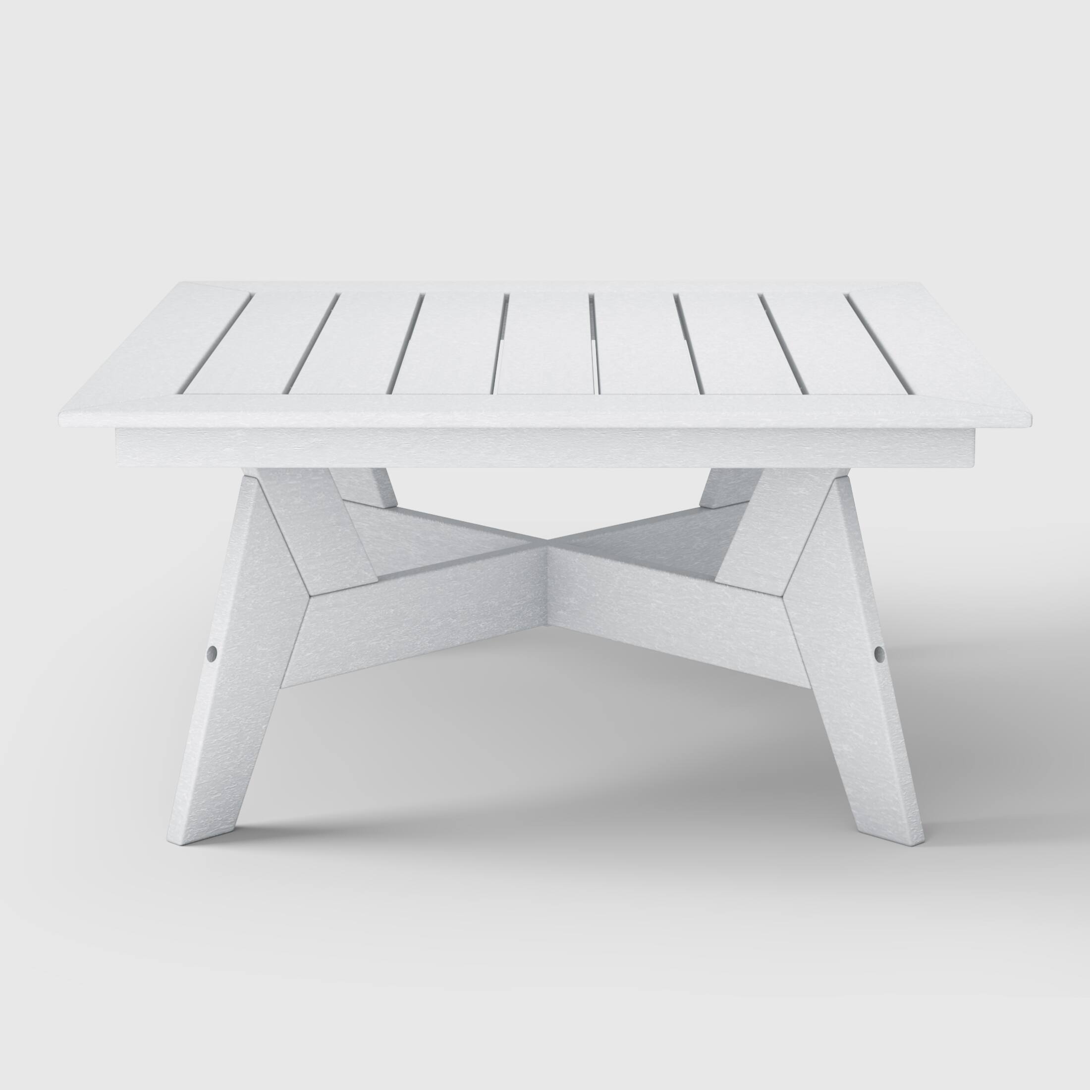 Back. WestinTrends - WestinTrends Avalon Modern Low Outdoor Patio Square HDPE Coffee Table - White.