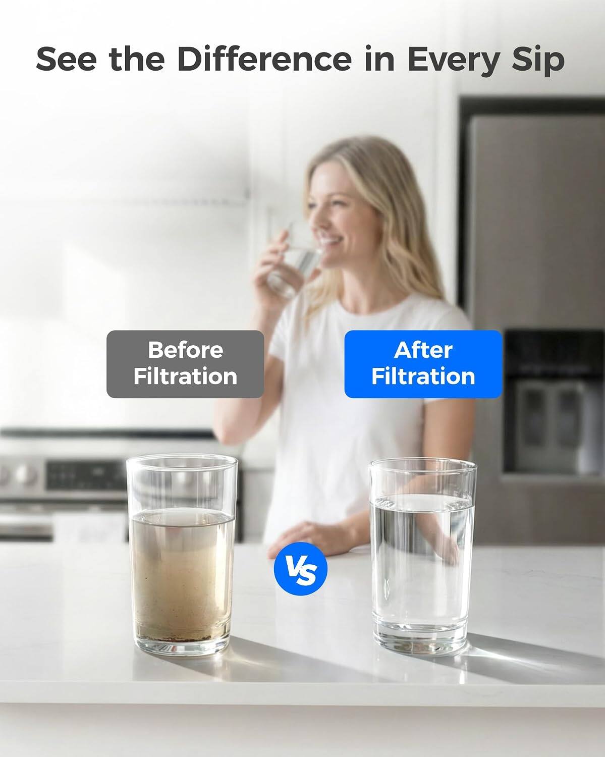 See the Difference in Every Sip

Before Filtration

After Filtration

Vs