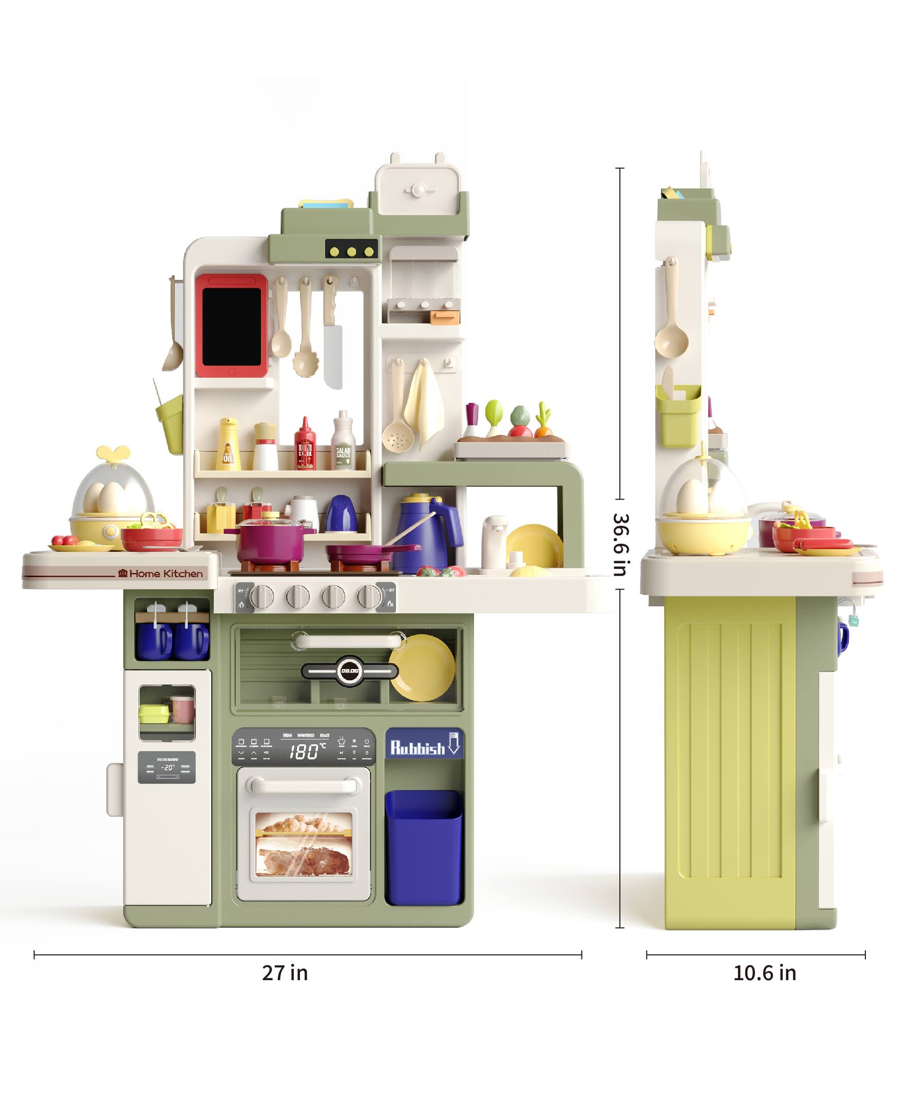 Home Kitchen  
36.6 in  
27 in  
10.6 in  
180°  
Rubbish
