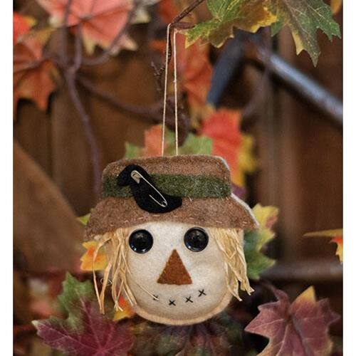 Angle. BreeBe - Felt Scarecrow Head Ornament - Multi.