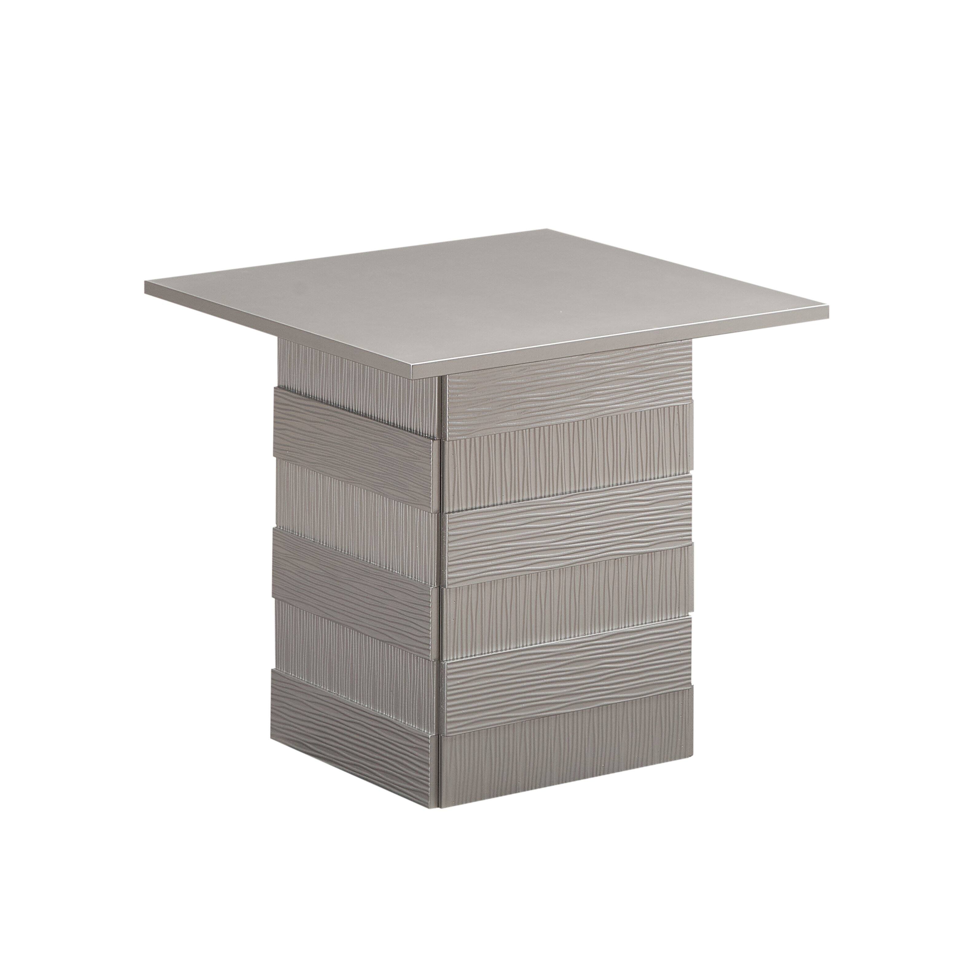 Angle. Kings Brand Furniture - Kings Brand Furniture Madison Modern Pedestal Base Wood End Table, Champagne - Champagne.