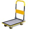 Front. Costway - 330lbs Folding Platform Cart Dolly Push Hand Truck Moving Warehouse Foldable - Grey/Yellow.