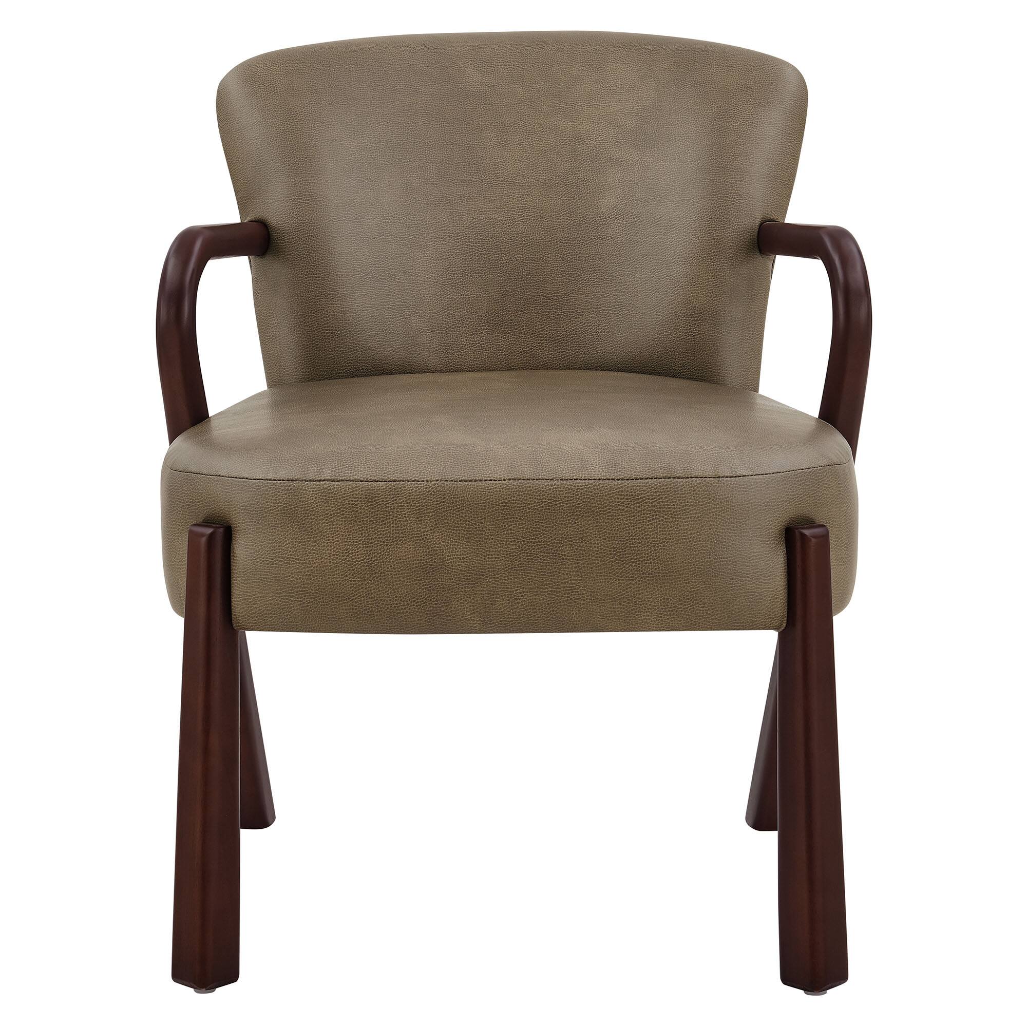 Alt View 4. Modway - Arden Faux Leather Upholstered Accent Armchair by Modway - Mushroom.