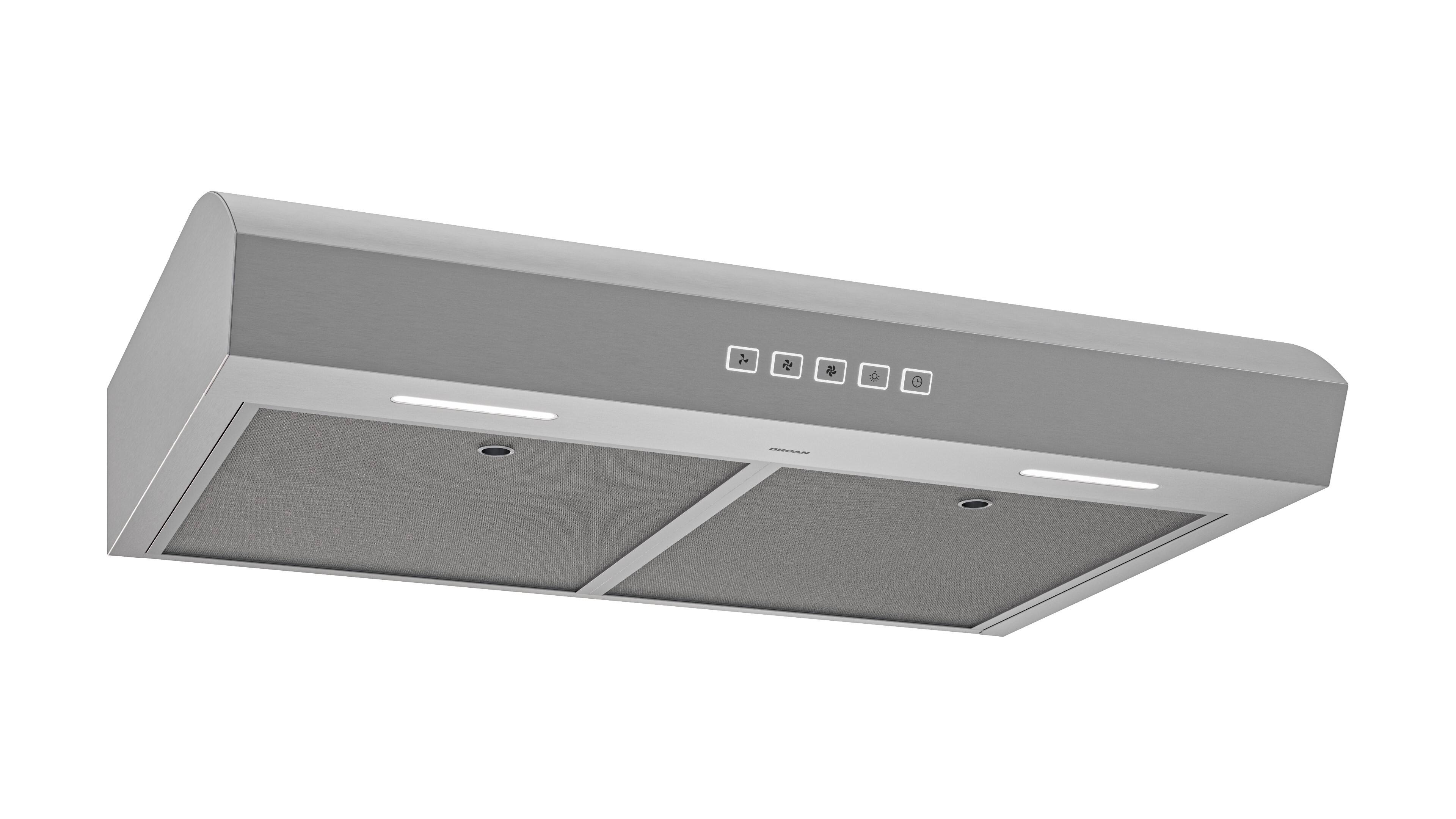 Alt View 1. Broan - Broan-NuTone 30-Inch Under Cabinet Range Hood, ENERGY STAR, 350 Max Blower CFM, Stailess Steel - Stainless Steel.