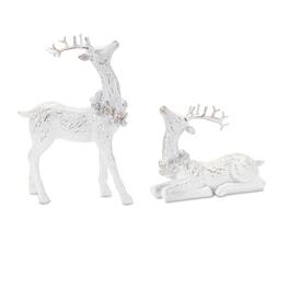 BreeBe - Winter Deer Figurine (Set of 4) - White