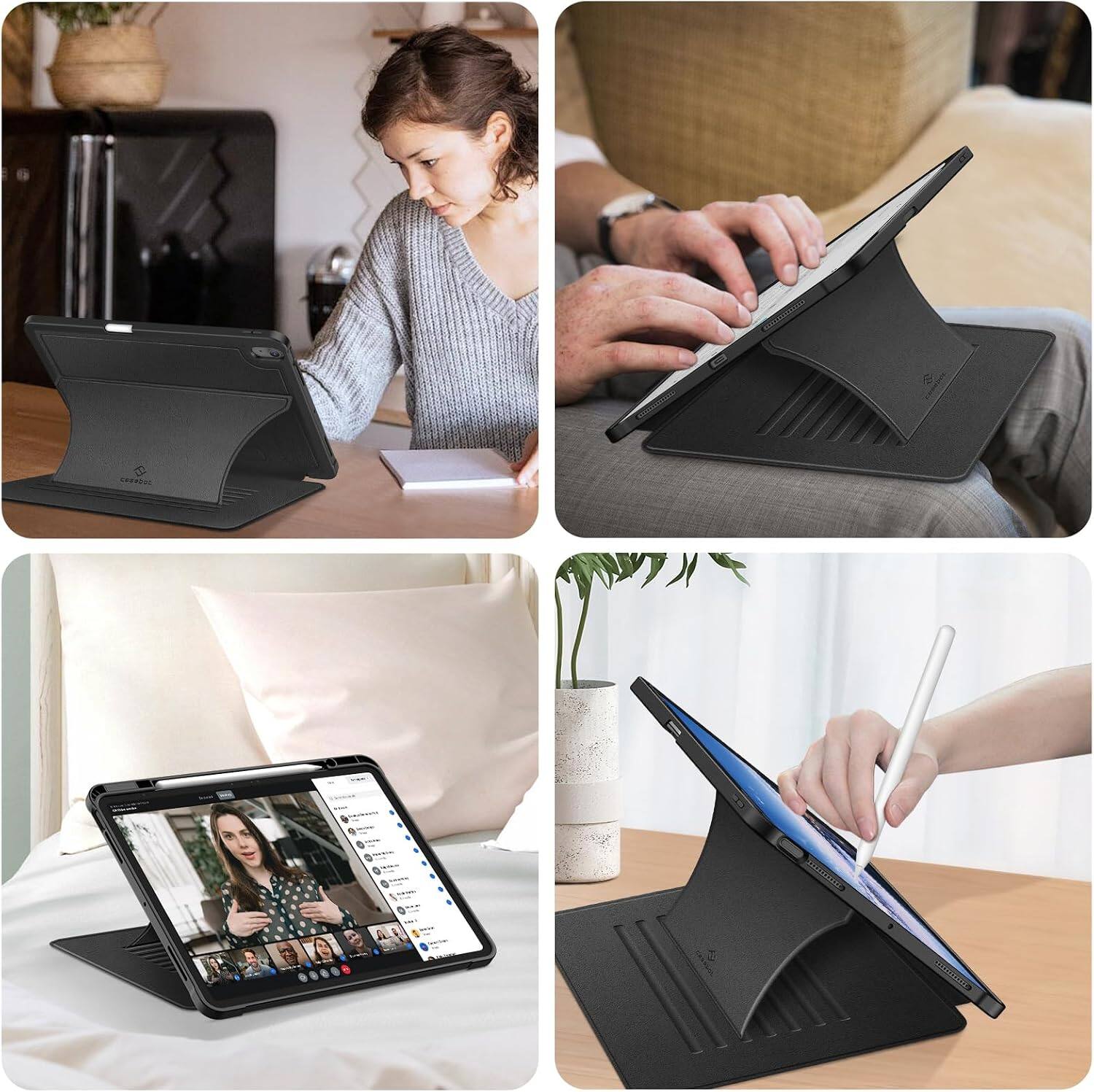 Alt View 5. Fintie - Magnetic Stand  Case for iPad Air 13-inch M4/M3/M2 (2026/2025/2024) | Multiple Viewing Angles Soft TPU Back Cover - Black.