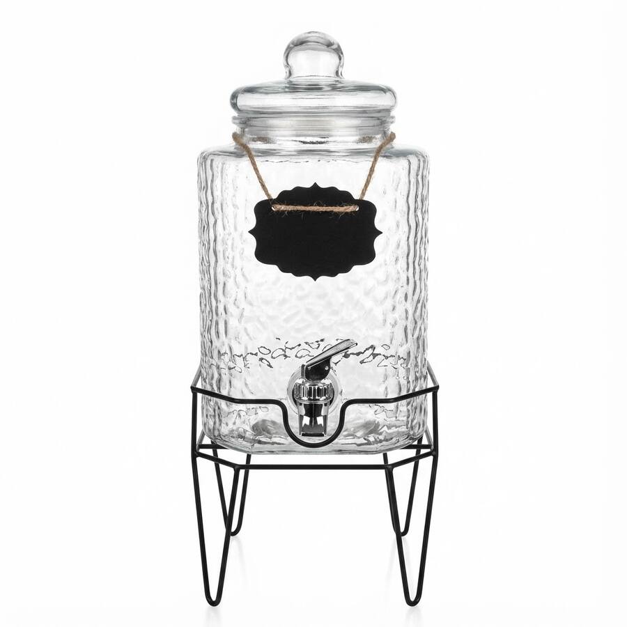 Glass Setter Style Setter Hamburg Beverage Glass Dispenser with Stand 1.5 GAL Clear ...