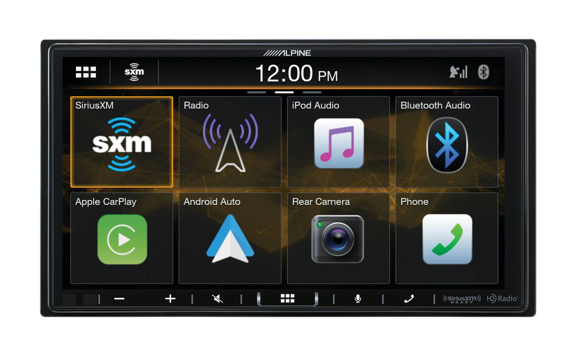 Front. Alpine - 7” Android Auto and Apple CarPlay Bluetooth Digital Media Receiver - Black.