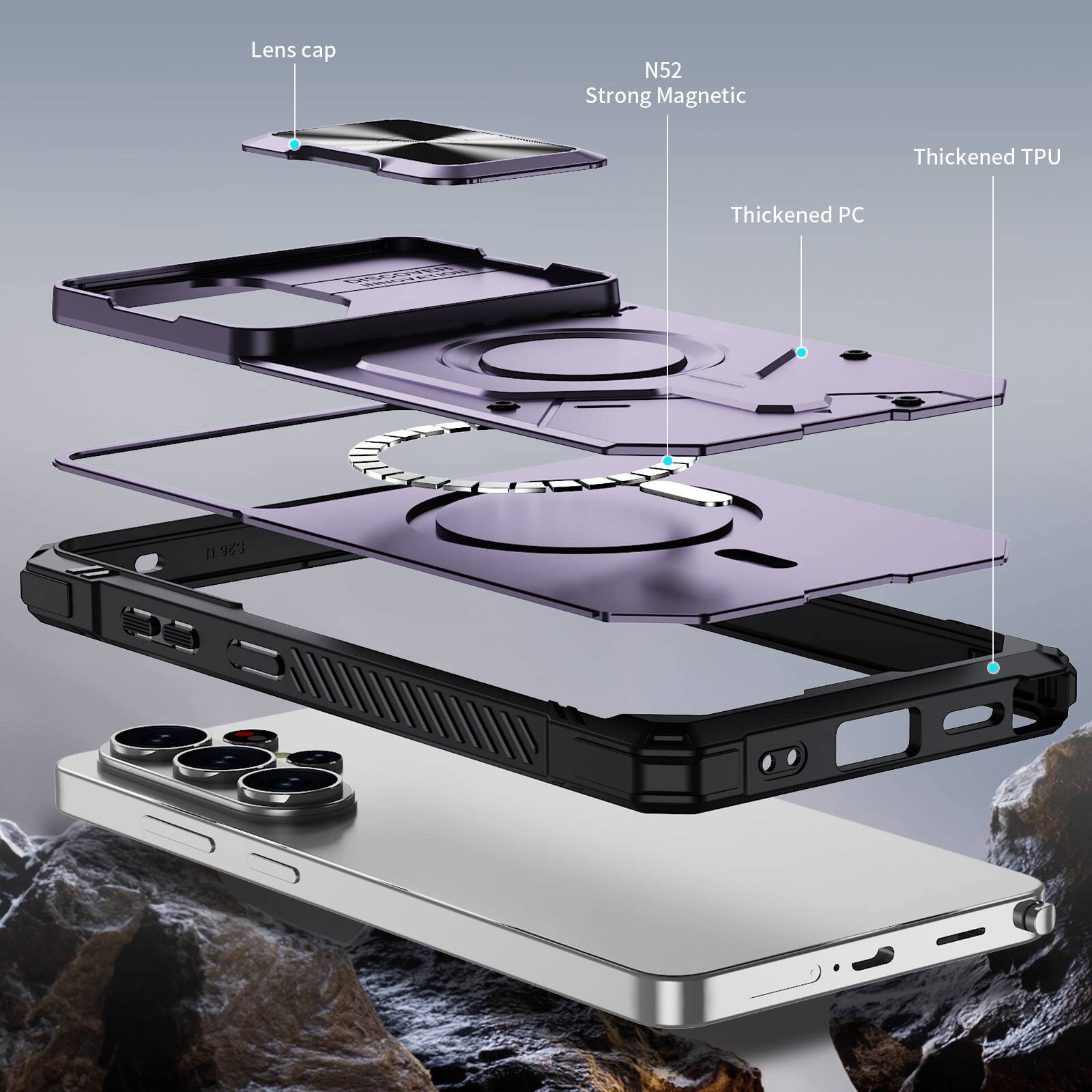 Lens cap N52 Strong Magnetic Thickened TPU Thickened PC