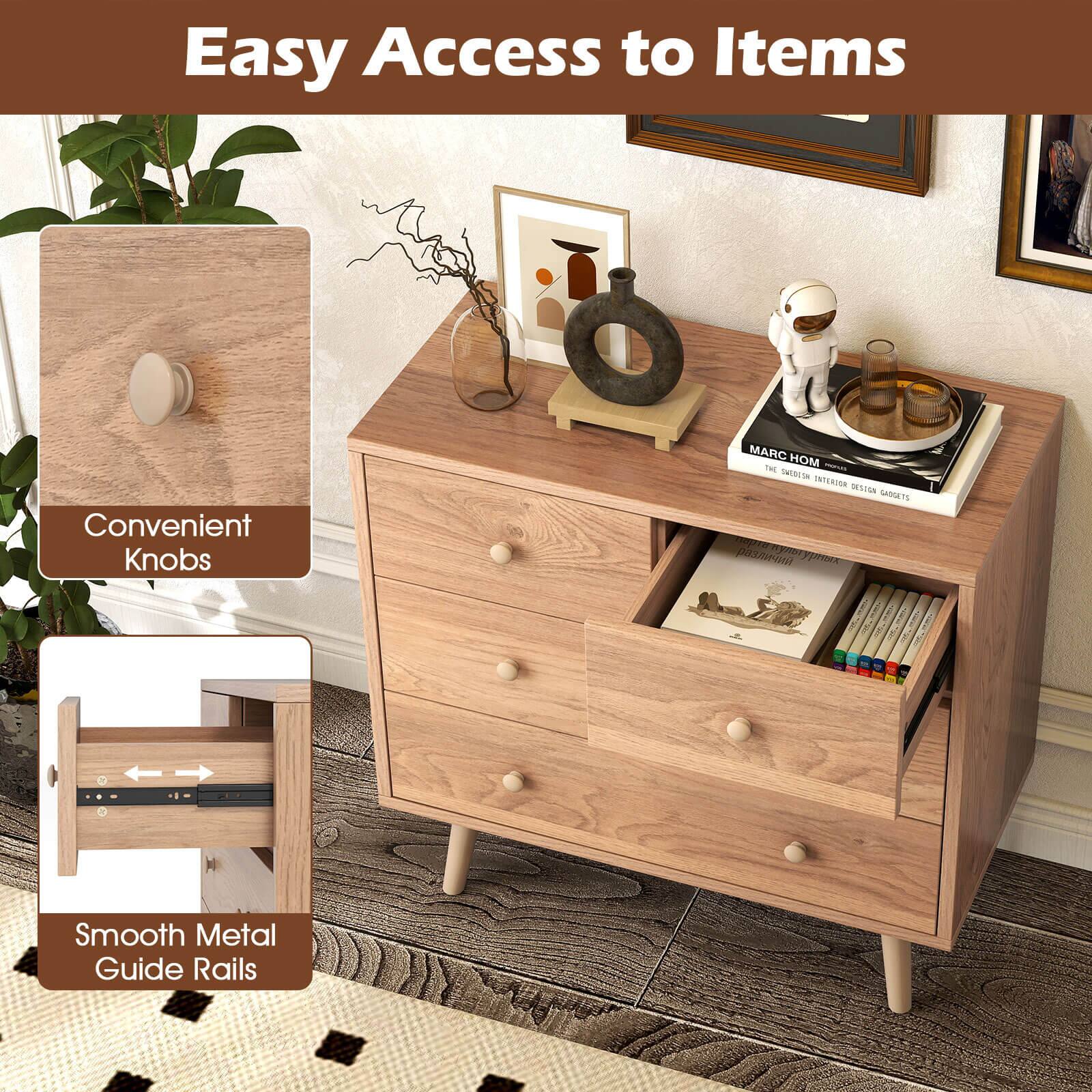 Easy Access to Items

Convenient Knobs

Smooth Metal Guide Rails