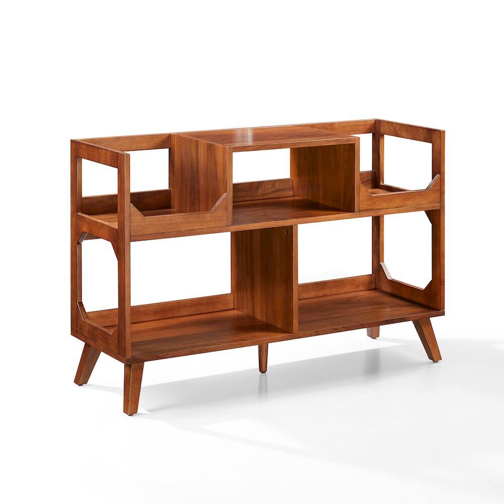 Alt View 1. Crosley Furniture - Asheville Large Record Player Stand With Vinyl Storage - Walnut.