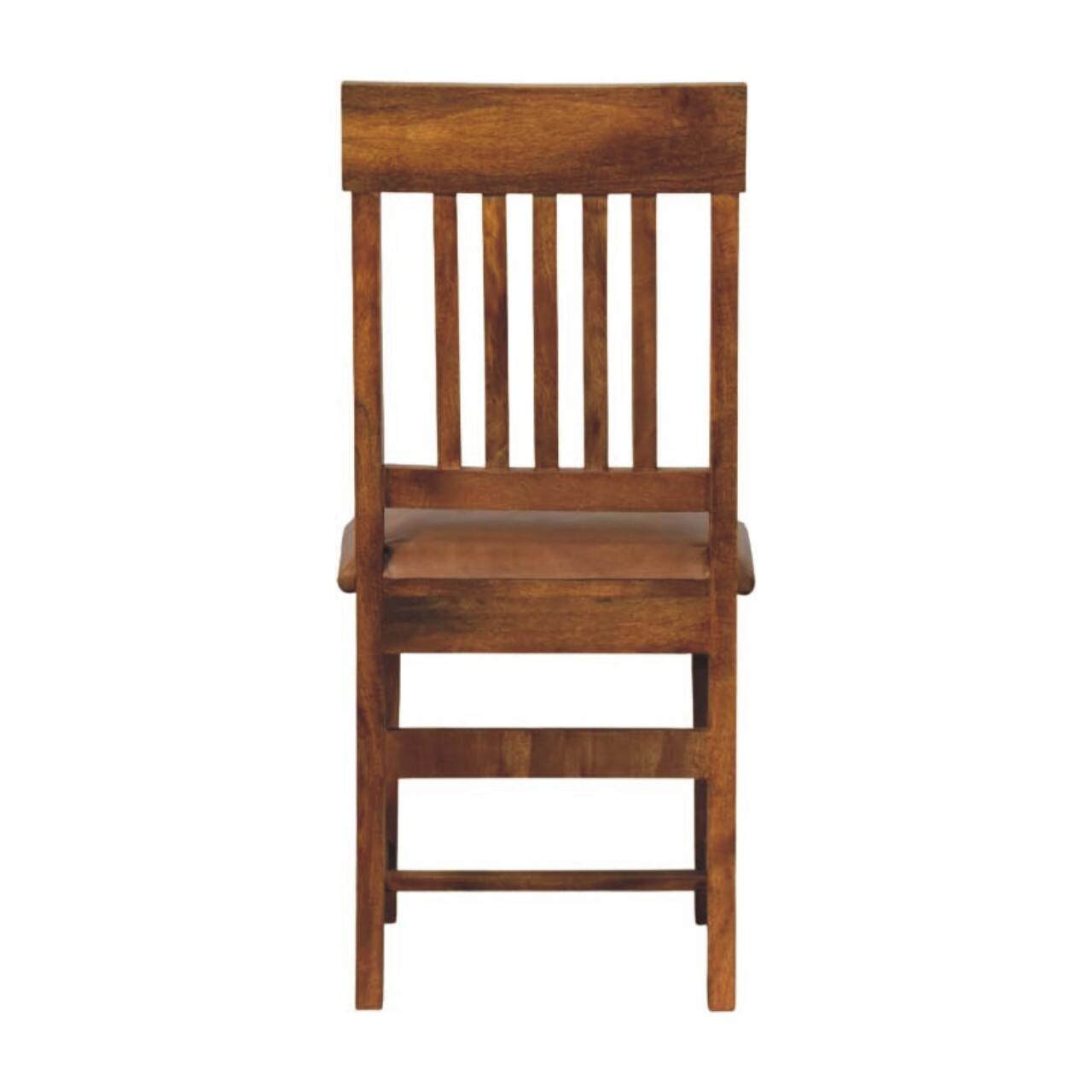Alt View 5. Artisan Furniture - Leather Slatted Dining Chair, Brown - Brown.