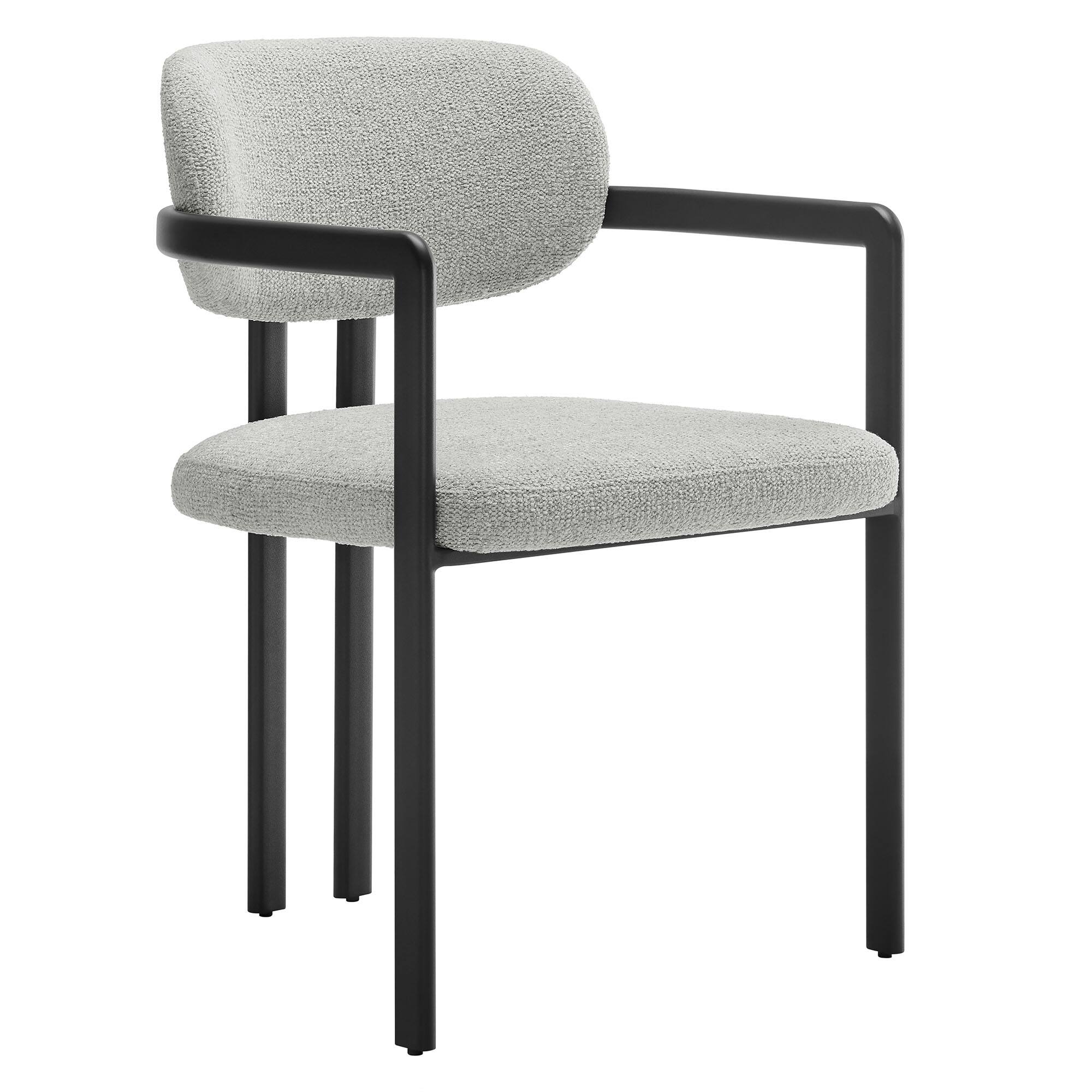 Elio Barrel Fabric and Metal Dining Chair by Modway - Gray