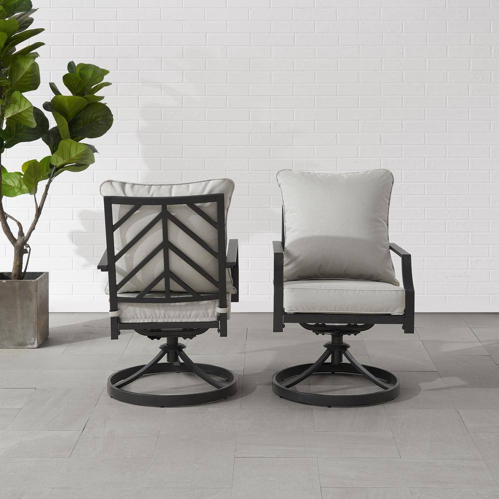 Alt View 7. Crosley Furniture - Otto 2Pc Swivel Outdoor Dining Chair Set - 2 Swivel Chairs - Gray.