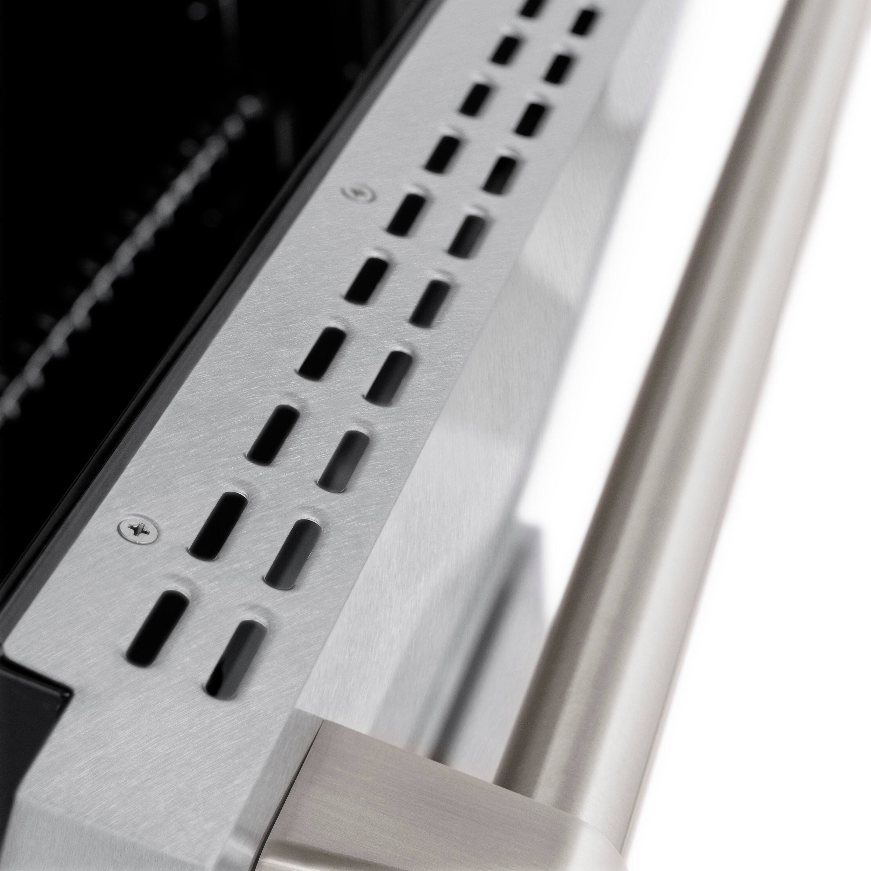 Alt View 15. ZLINE - ZLINE 36 in. Paramount Dual Fuel Satin Steel Range w/ 6 Brass Burners & Convection Oven (SDRS-BR-36) - Stainless Steel.