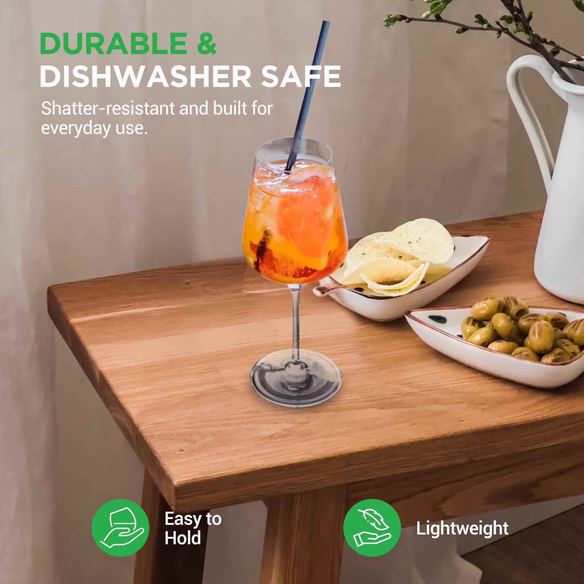 DURABLE & DISHWASHER SAFE  
Shatter-resistant and built for everyday use.  

Easy to Hold  
Lightweight