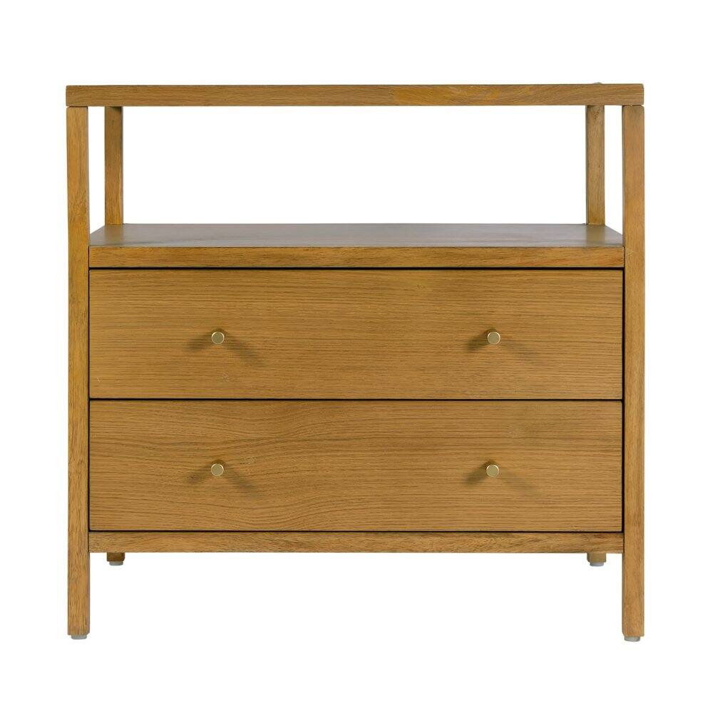 Back. Butler Specialty - Mendel 28 in. W Rectangular Wood 2 Drawer Nightstand - Light Brown.