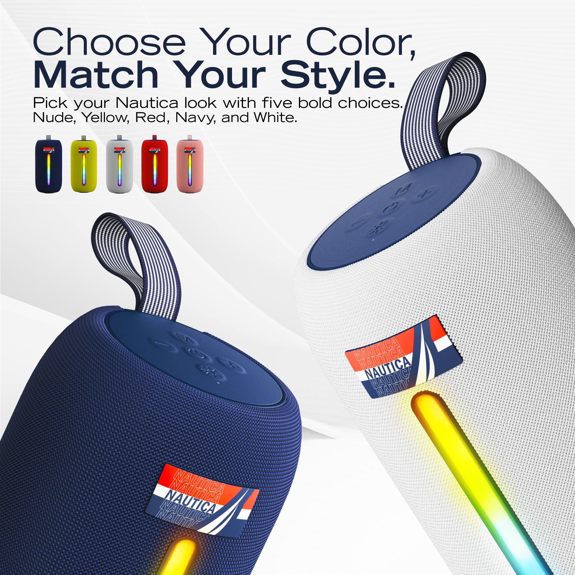 Choose Your Color, Match Your Style.

Pick your Nautica look with five bold choices: Nude, Yellow, Red, Navy, and White.
