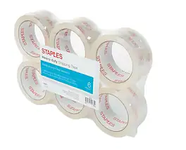 Staples - Heavy Duty Shipping Packing Tape, 1.88" x 54.6 yds., 6/Pack (52193) - Clear